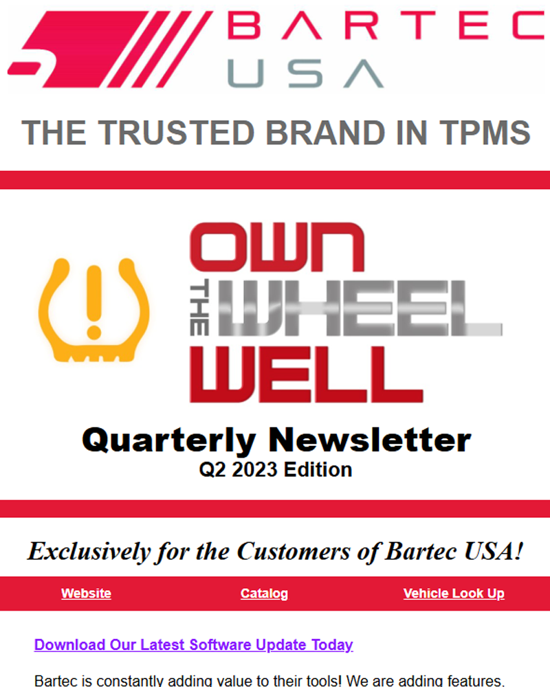 Bartec TPMS Quarterly Newsletter - Q2 2023