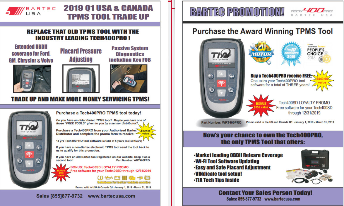 New USA & Canada TPMS Tool Promotions Announced New USA & Canada TPMS Tool Promotions Announced