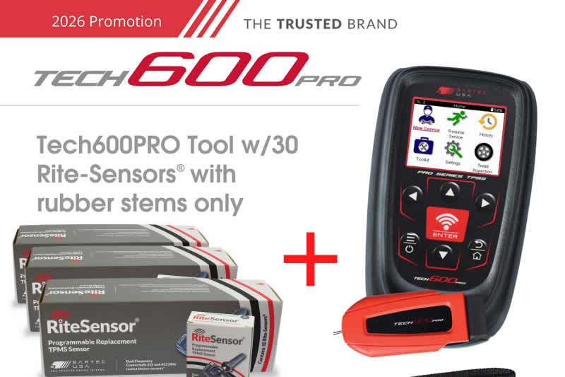 Tech600Pro TPMS Tool With 30 Rubber Stem Rite Sensors Promotion
